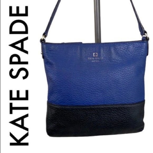 kate spade Handbags - KATE SPADE BLUE BLACK LEATHER CROSSBODY BAG